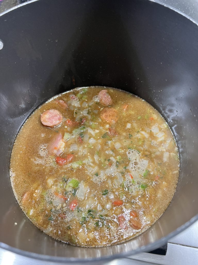 gumbo boiling in a pot